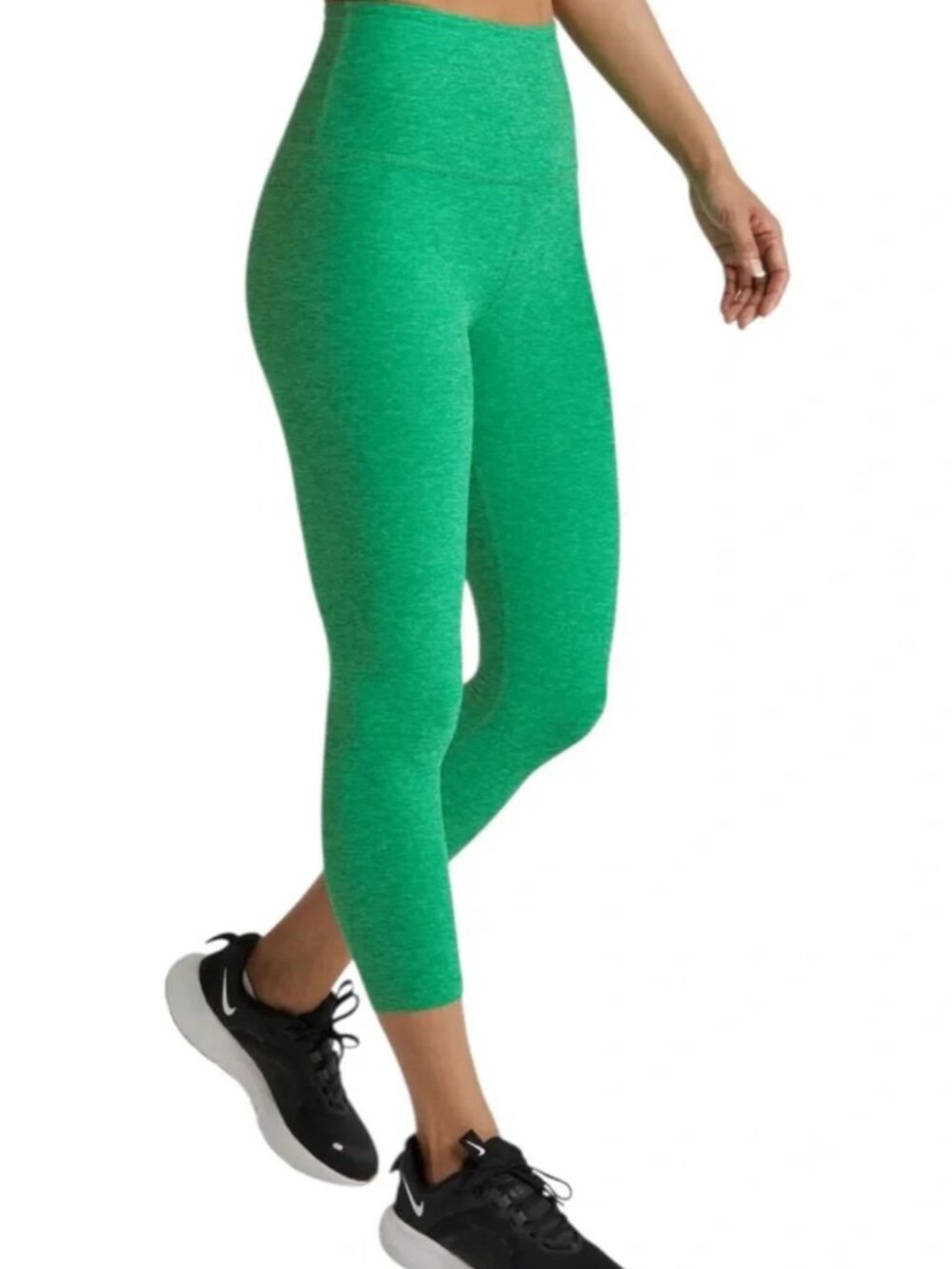 Beyond Yoga Lime Green Spacedye Walk Talk High-Waisted Capri Leggings SZ MEDIUM